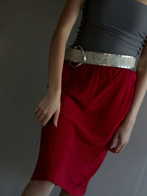 Silk Skirt | Red